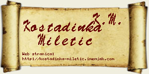 Kostadinka Miletić vizit kartica